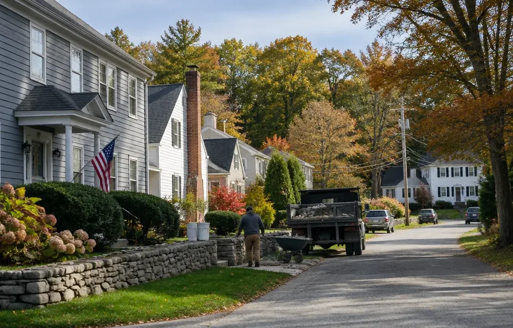 Residential street in Tyngsborough, Massachusetts